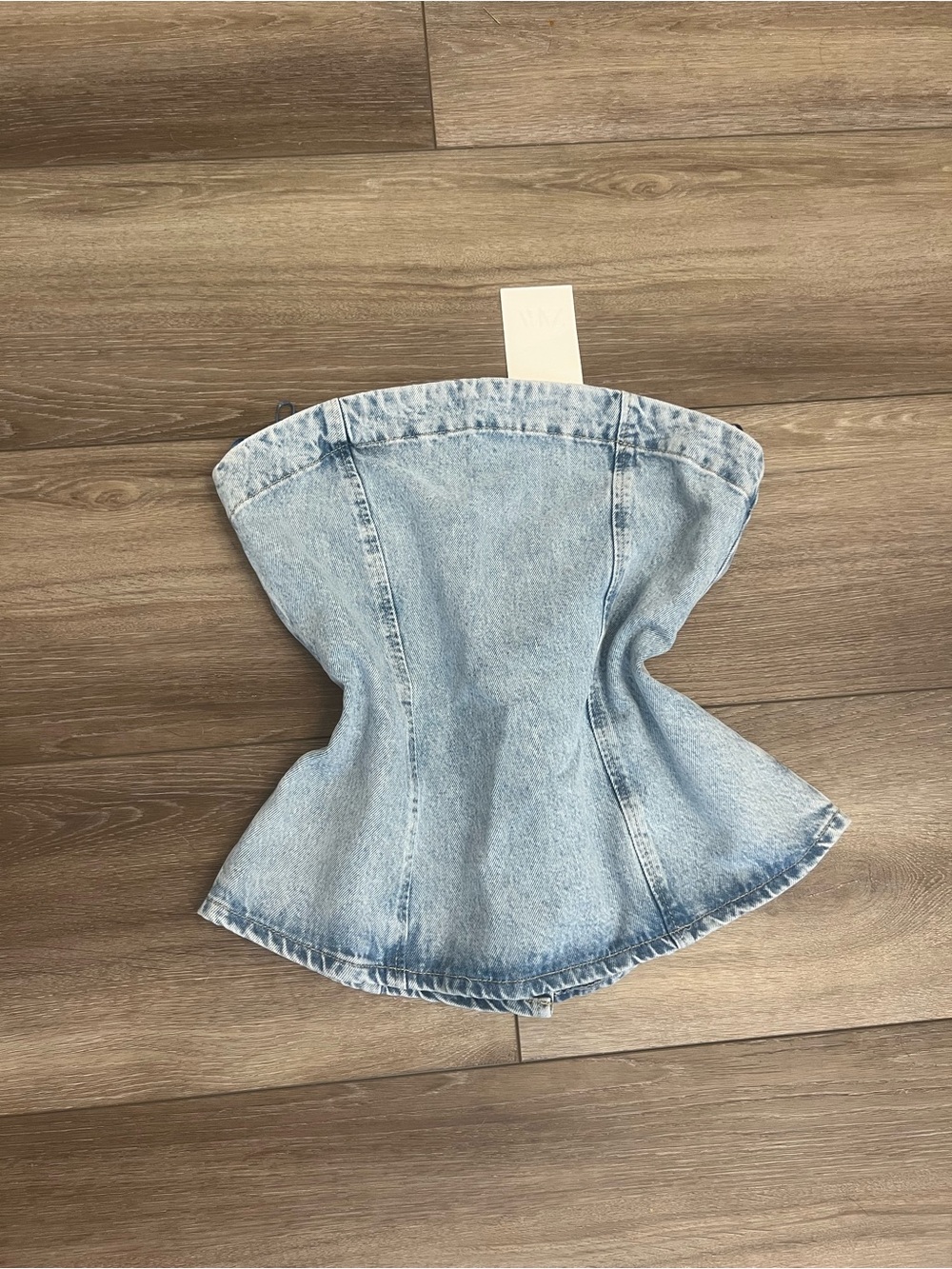 Zara denim top with zipper back